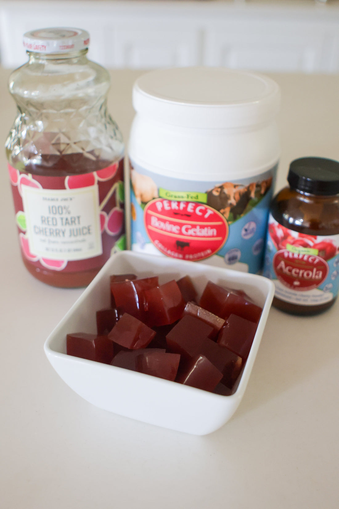 Tart Cherry Coconut Water Gelatin for Postpartum Recovery