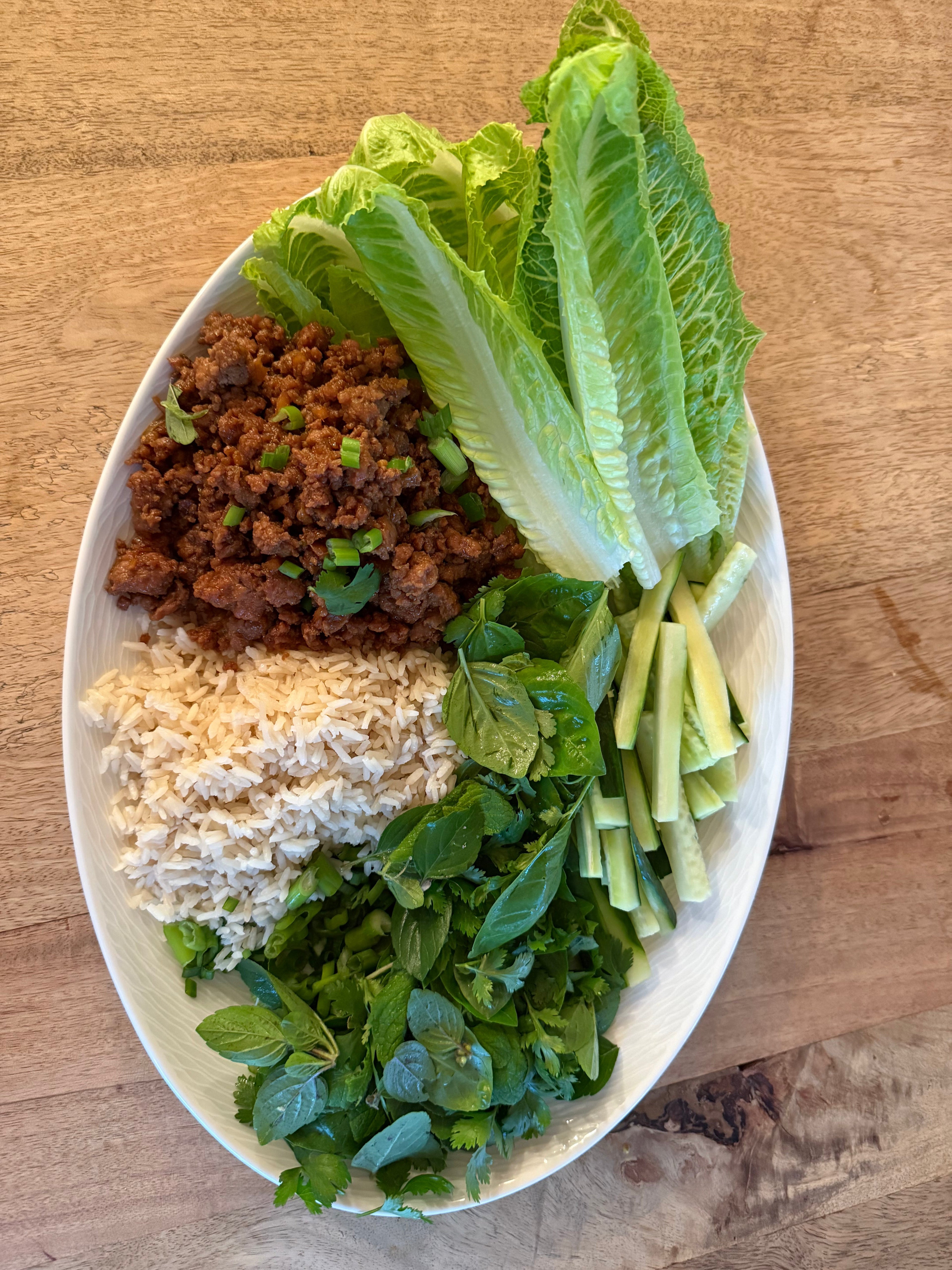 Vietnamese Style Lettuce Wraps with Ancestral Chicken and Bone Broth Rice