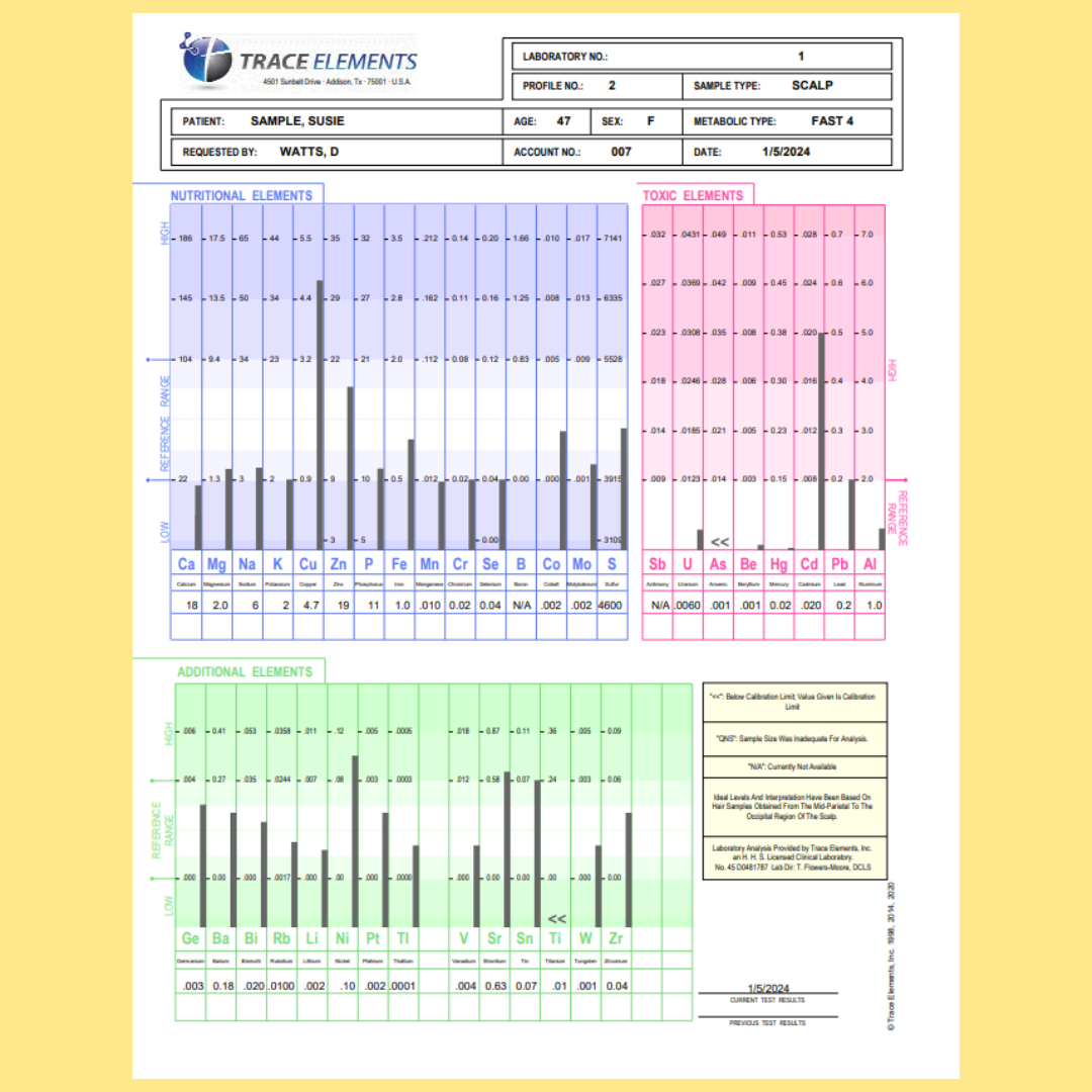 HTMA Hair Tissue Mineral Analysis